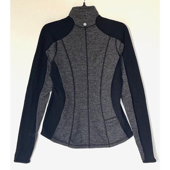 Lululemon Run U-Turn Mini Check Pique Black White Reversible Zip Pullover - Picture 5 of 15